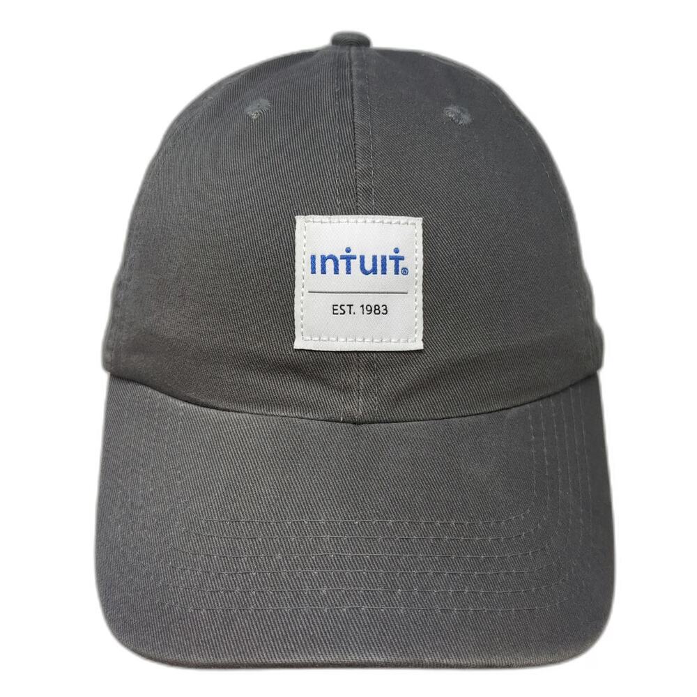 Quake City Caps Baseball Cap Gray One Size Slideback Hat Intuit Est 1983 Patch
